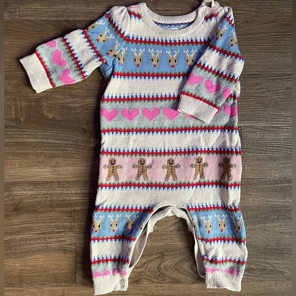 Preloved Baby Gap Holiday Print Sweater One Piece size 3-6 months. - Picture 1 of 1